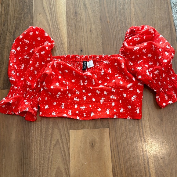 H&M cropped floral top worn once - Picture 1 of 4